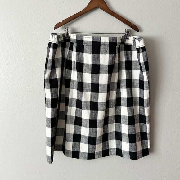 NWOT Talbots Textured Cotton Black White Gingham A-line Skirt Women’s size 24W - Picture 5 of 10
